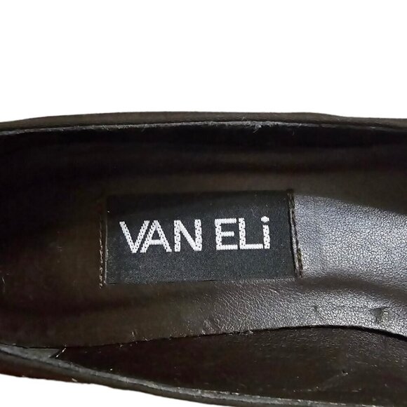 Vaneli Brown Square Toe Criss Cross Kitten Heel Sz 6.5N - Picture 8 of 8